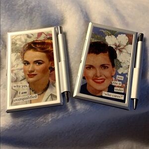 Anne Taintor Vintage Office Fun Mini Notepad & Pen